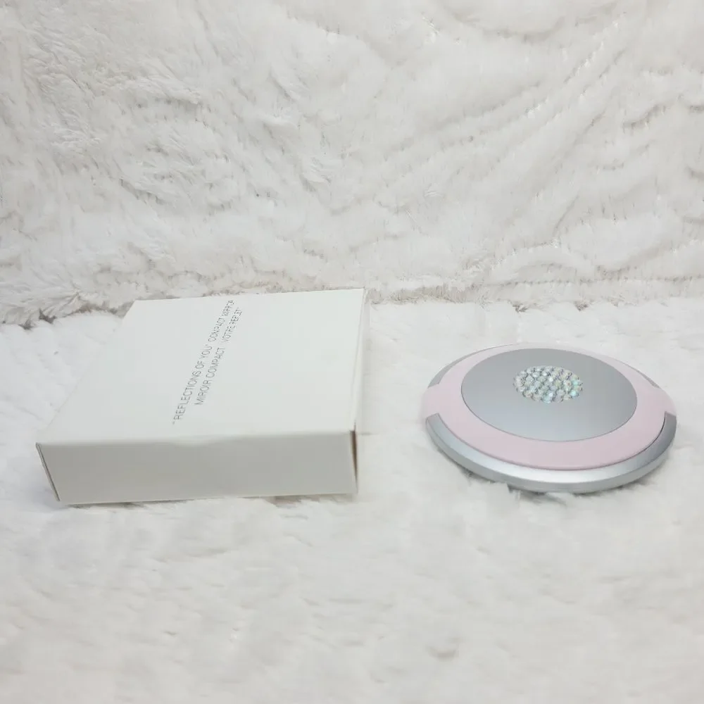 Vtg Avon 2005 Reflections Of You Double Compact Pink Mirror 3 Inch Jeweled New